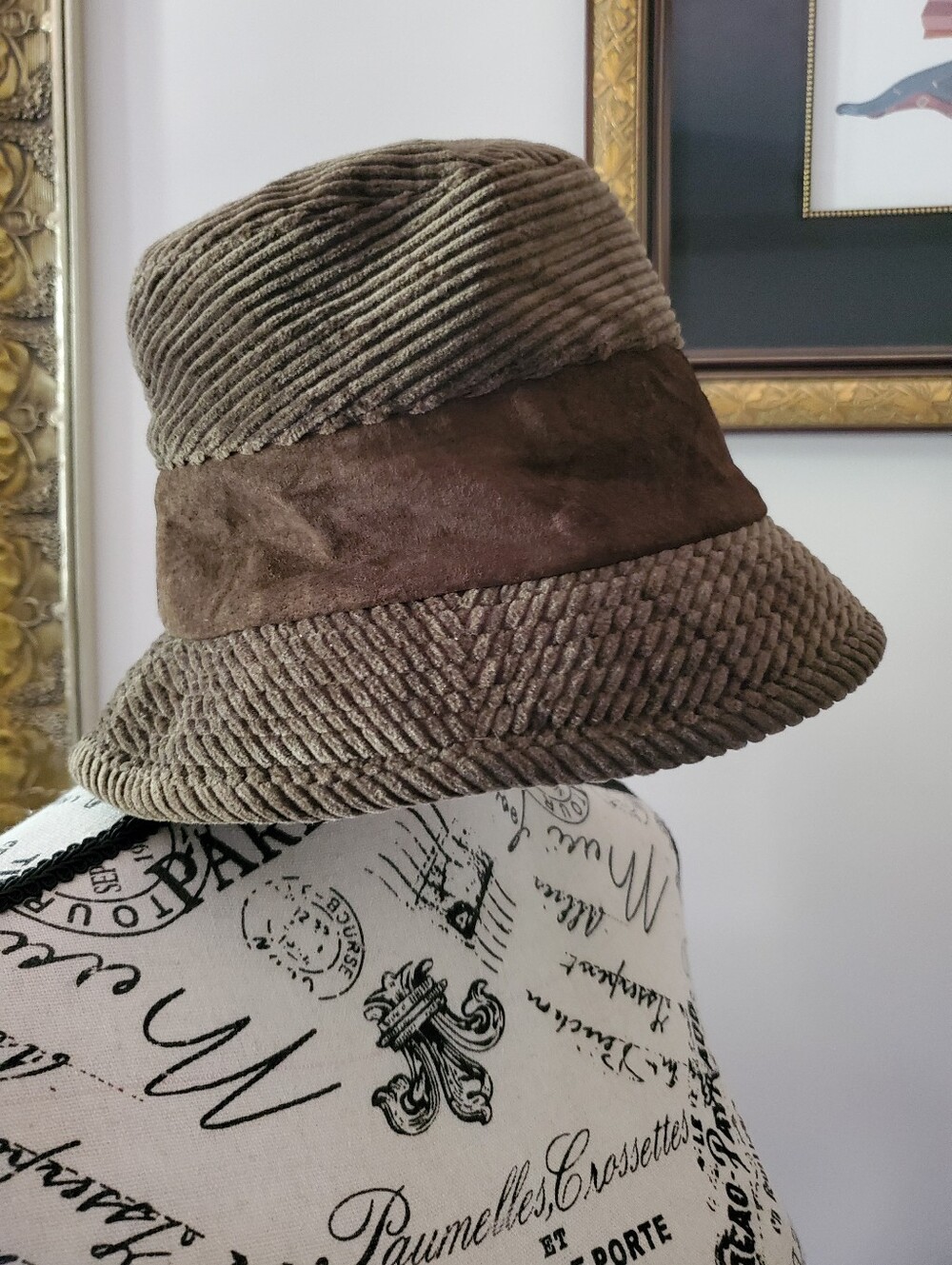 Vintage 80s Liz Claiborne Brown Corduroy Bucket Hat